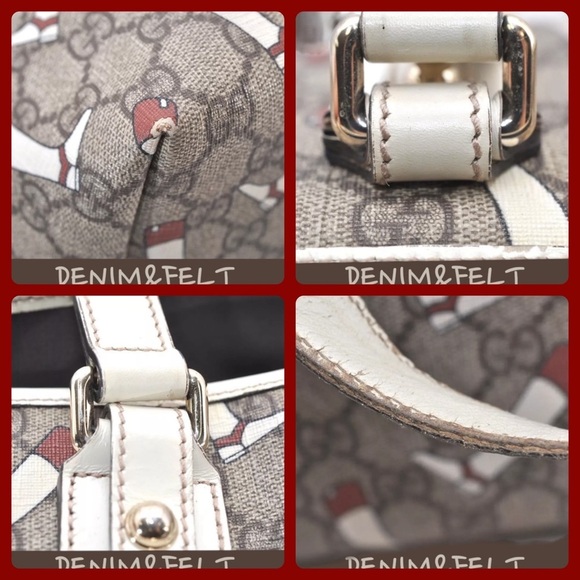 GUCCI Beige/Cream The Boot Pattern GG Plus Monogram Canvas/Leather Tote Bag 👢👢 - Picture 16 of 16